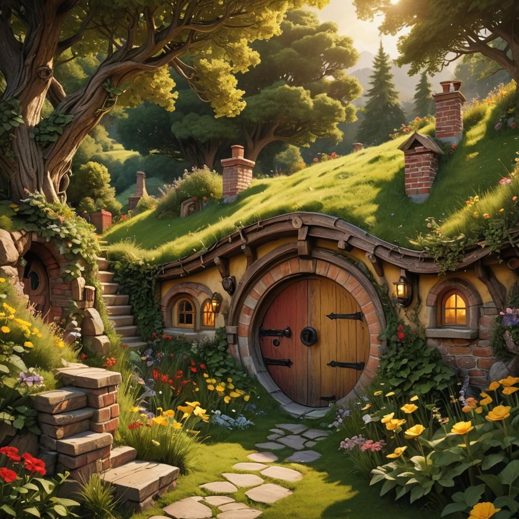 Idyllic Hobbit House in Fantasy Concept Art