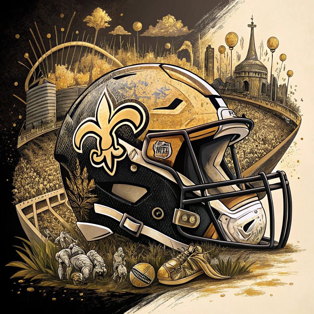 New Orleans Saints Abstract Expressionist Collage