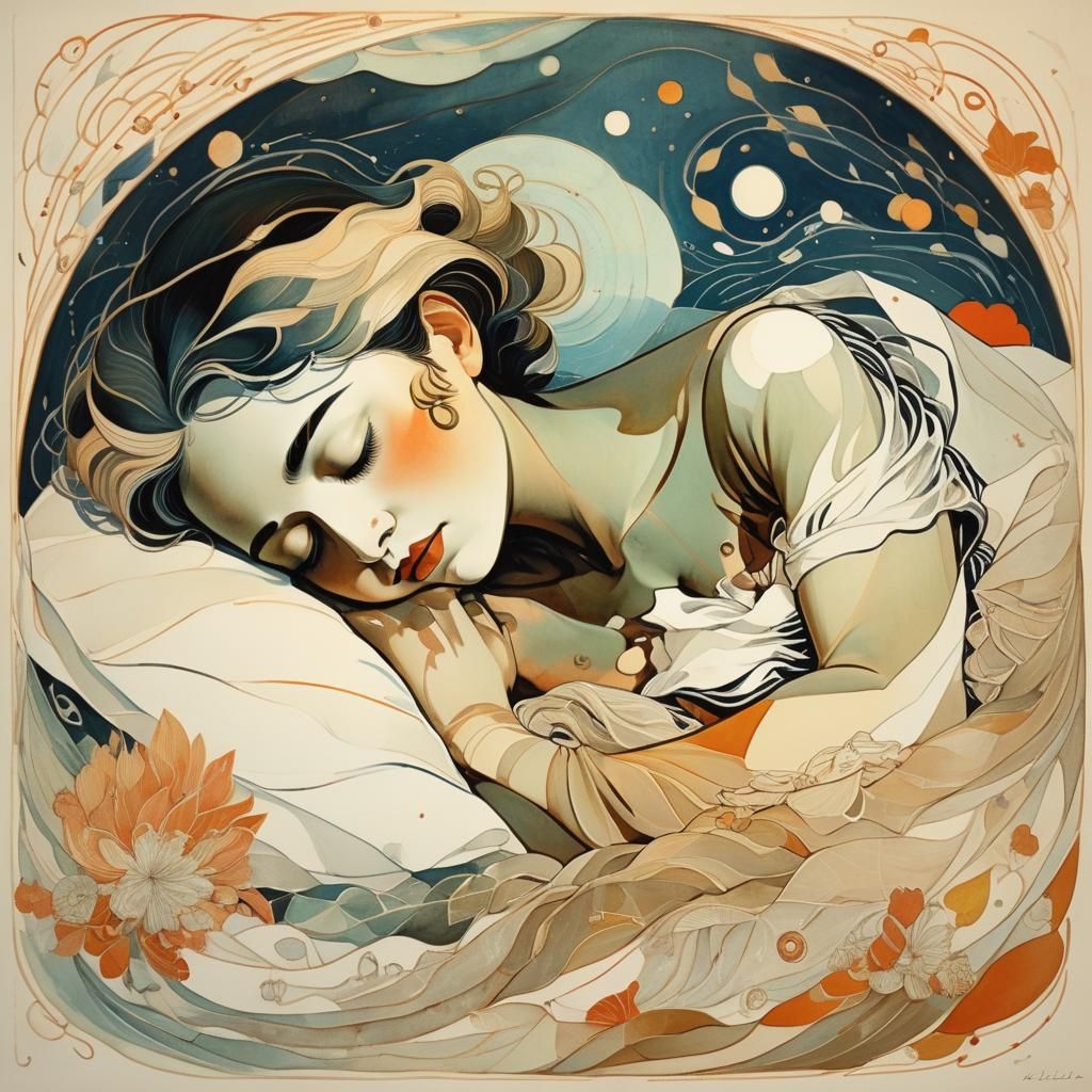 Sleeping Sailor in Chiaroscuro Intaglio Style