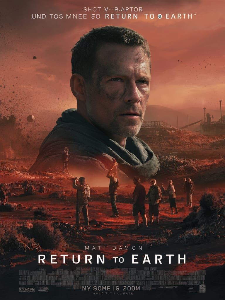 Dramatic Movie Poster: Astronaut's Return from Mars