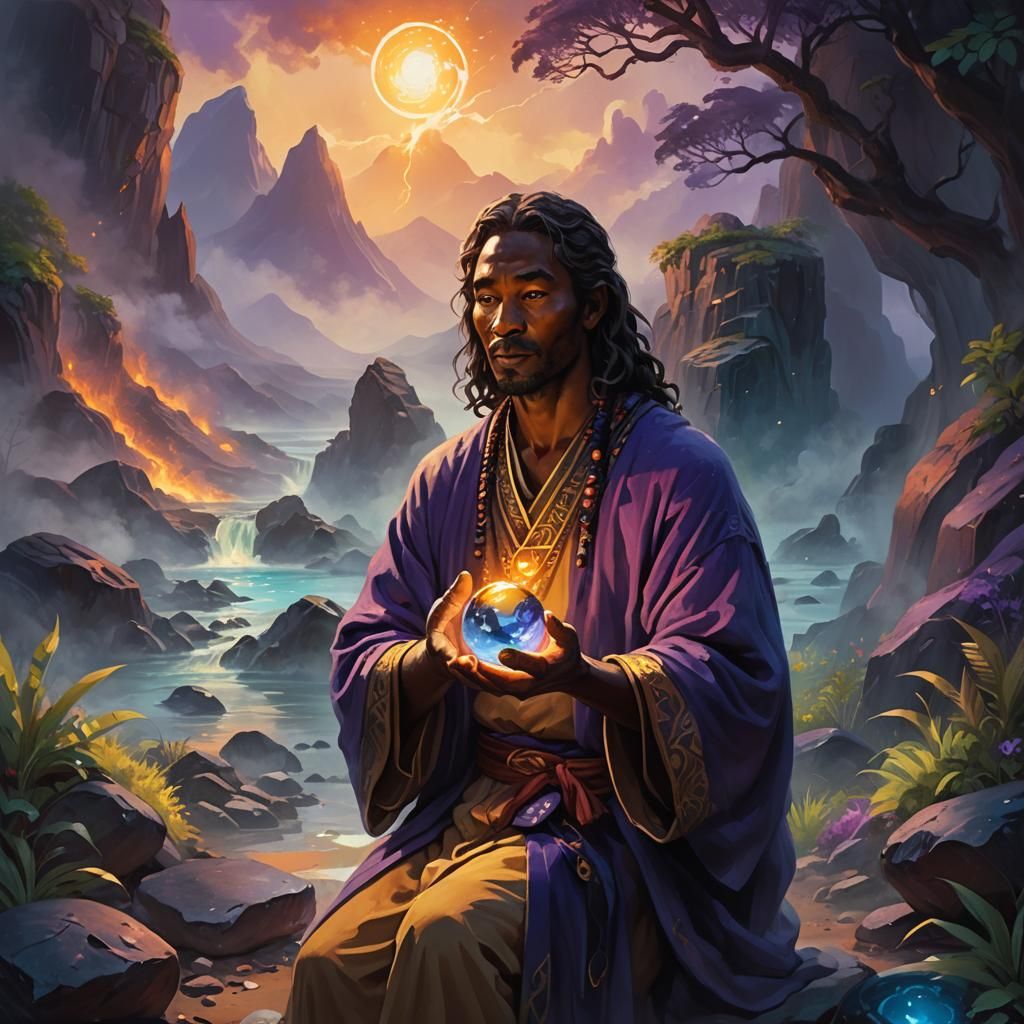 Mystical Healer with the Healing Pebble of Pele