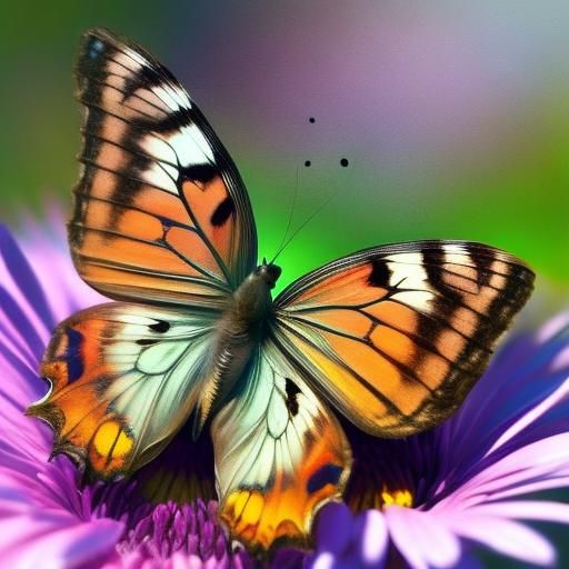 Butterfly on Daisy: Watercolour Impressionist Painting