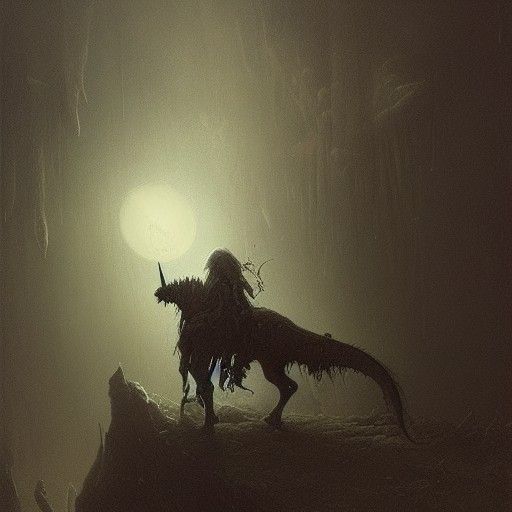 Death Unicorn in Gothic Horror Style