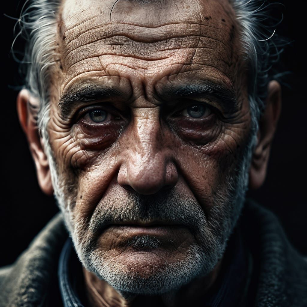 Wise Sicilian Gangster in Moody Cinematic Portrait