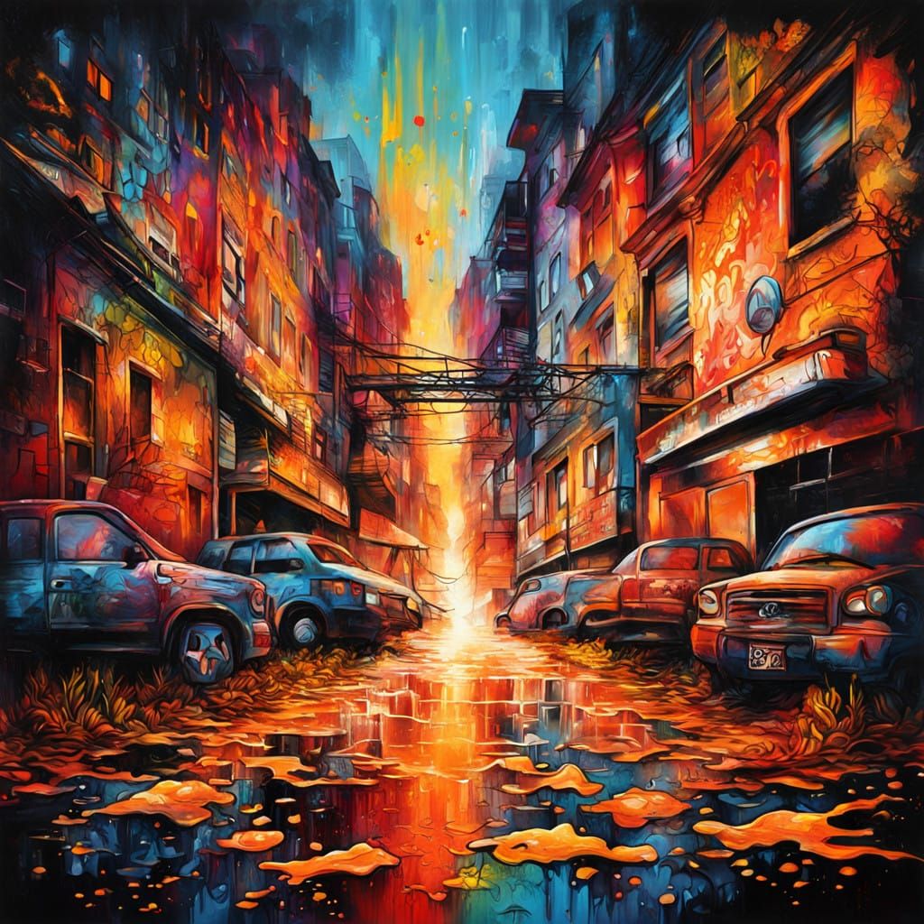 Flaming Maples Haunt Urban Honeycombs in Vibrant Graffiti Ar...