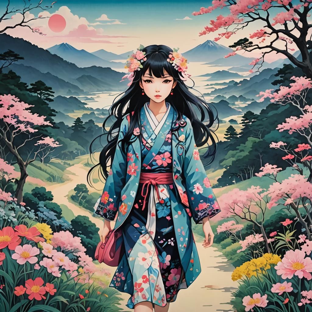 Distant Landscape in Manga Style