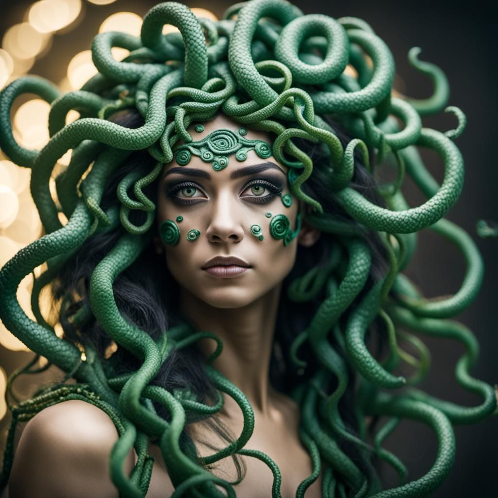 Woman's Metamorphosis into Medusa: Professional Photography