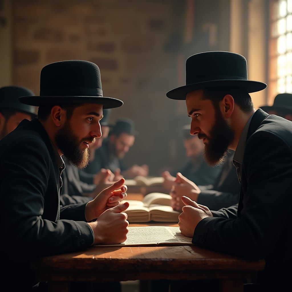 Haredi Scholars in Intense Talmudic Study, Blending Sacred a...