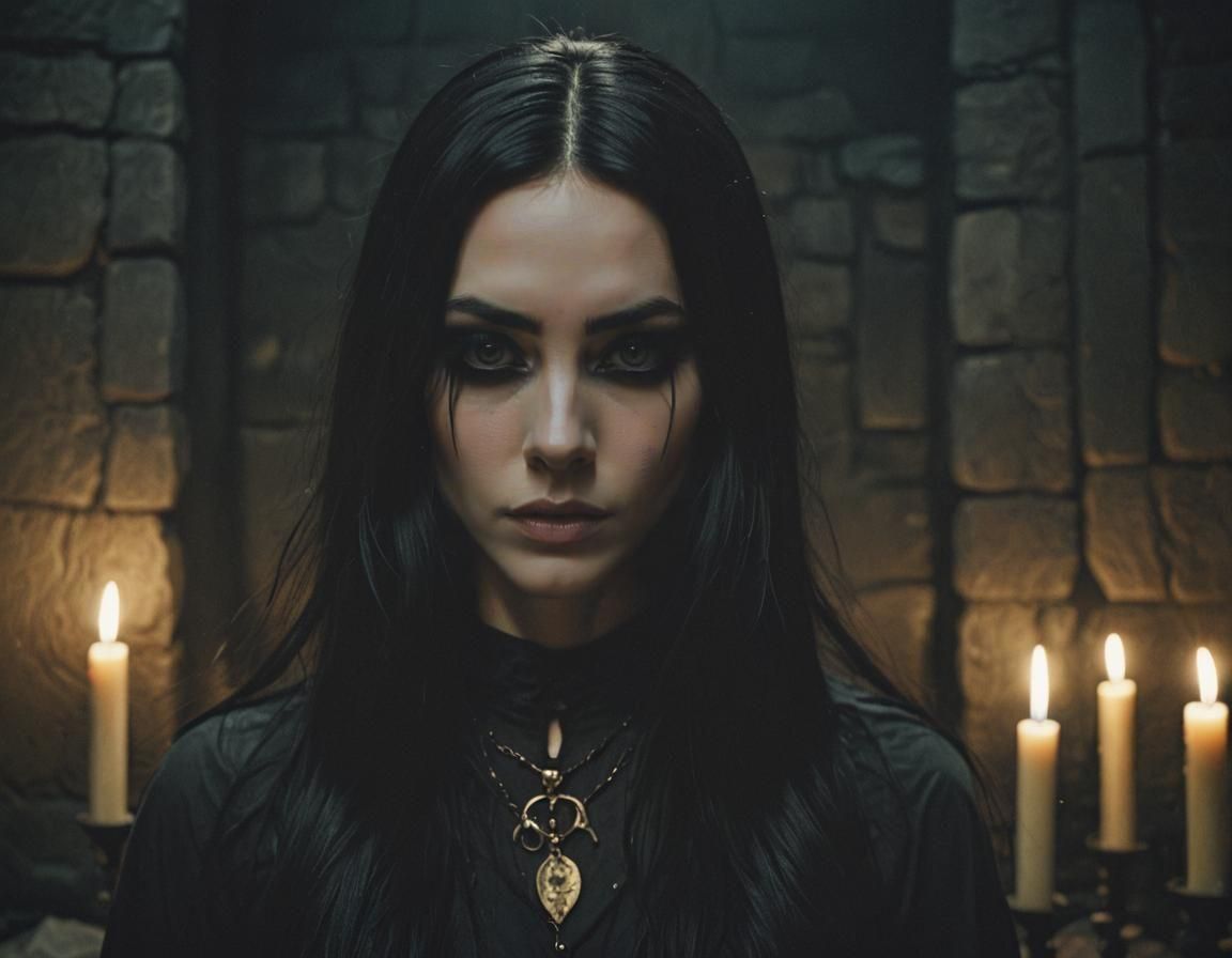 Cinematic Portrait of a Woman with Black Hair