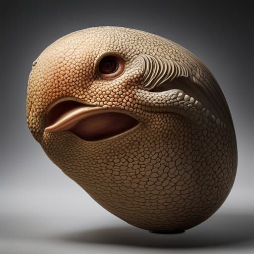 Frightening Scaly Amphora Creature: Intricate Detail