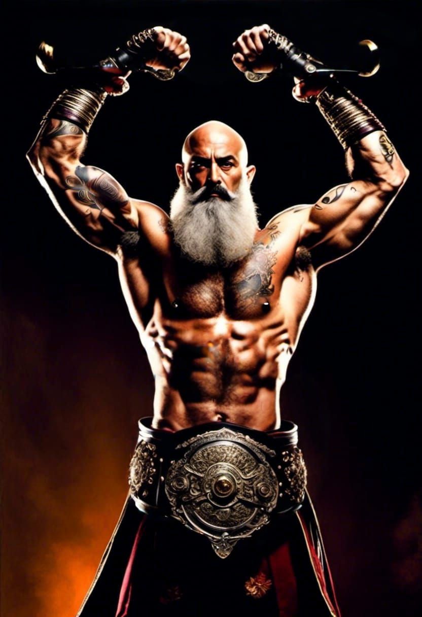 Anime Fighter Triumph: Championship Victory in Dark Style