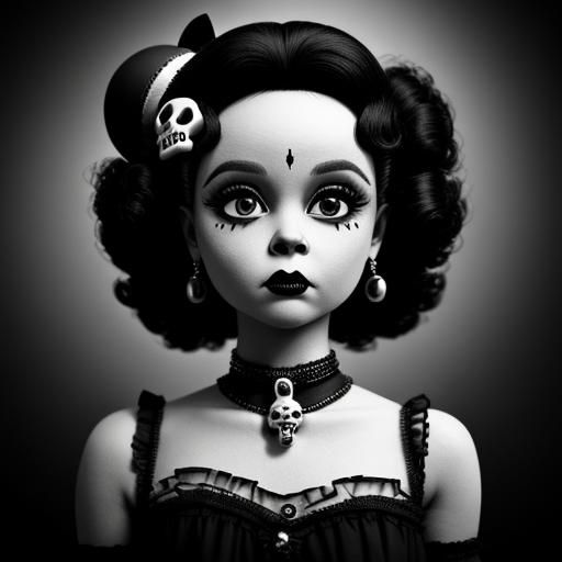 Hyperrealistic Skull Betty Boop as Barbie
