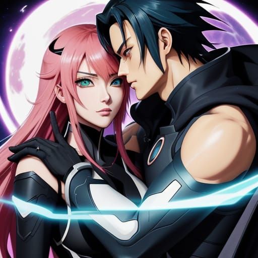 Ethereal Anime Love in Celestial Space