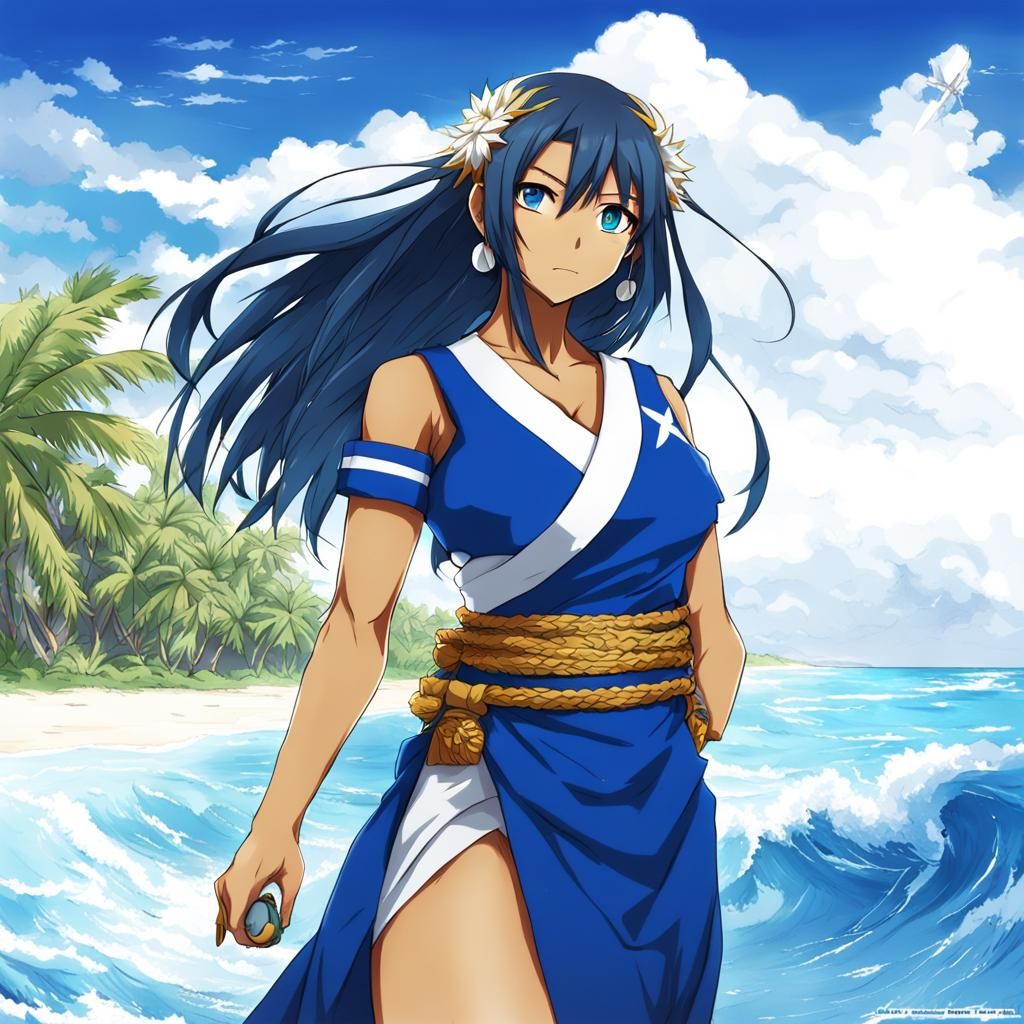 Marshall Islands Personified in Anime Style