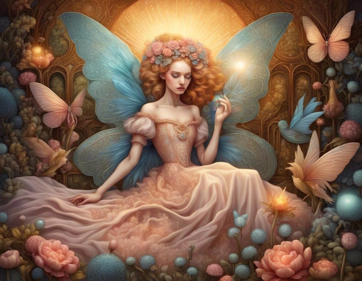 Detailed Storybook Hand with Sparkles in Pastel Colors