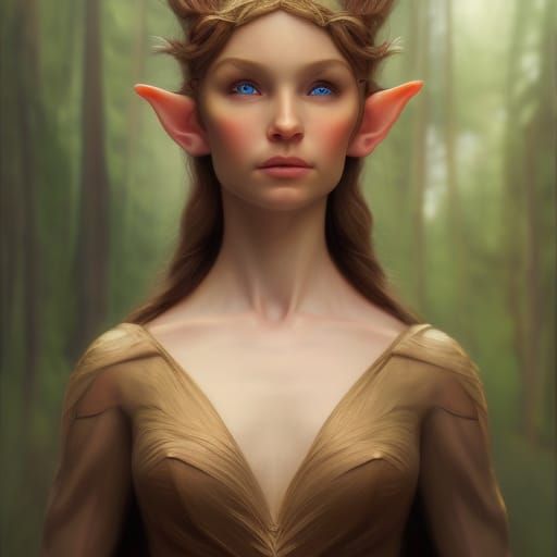 Hyperdetailed Elf Portrait in Academic Art Style