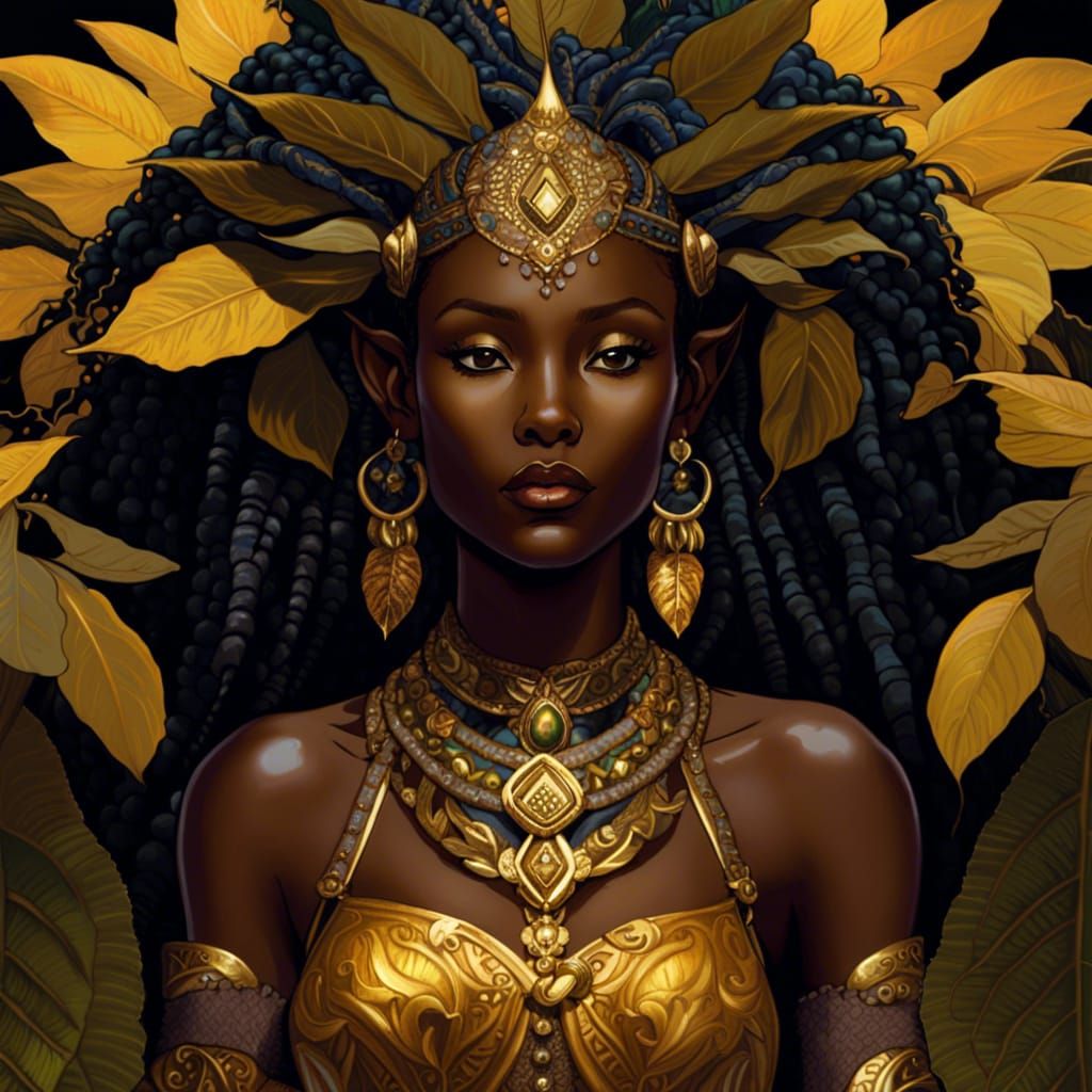 Elven Nature Goddess in Detailed Matte Painting