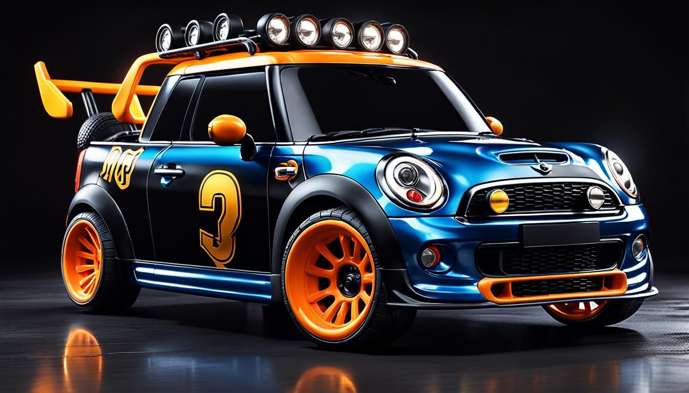 Custom Mini Cooper Ute in Hyper-Realistic Digital Art