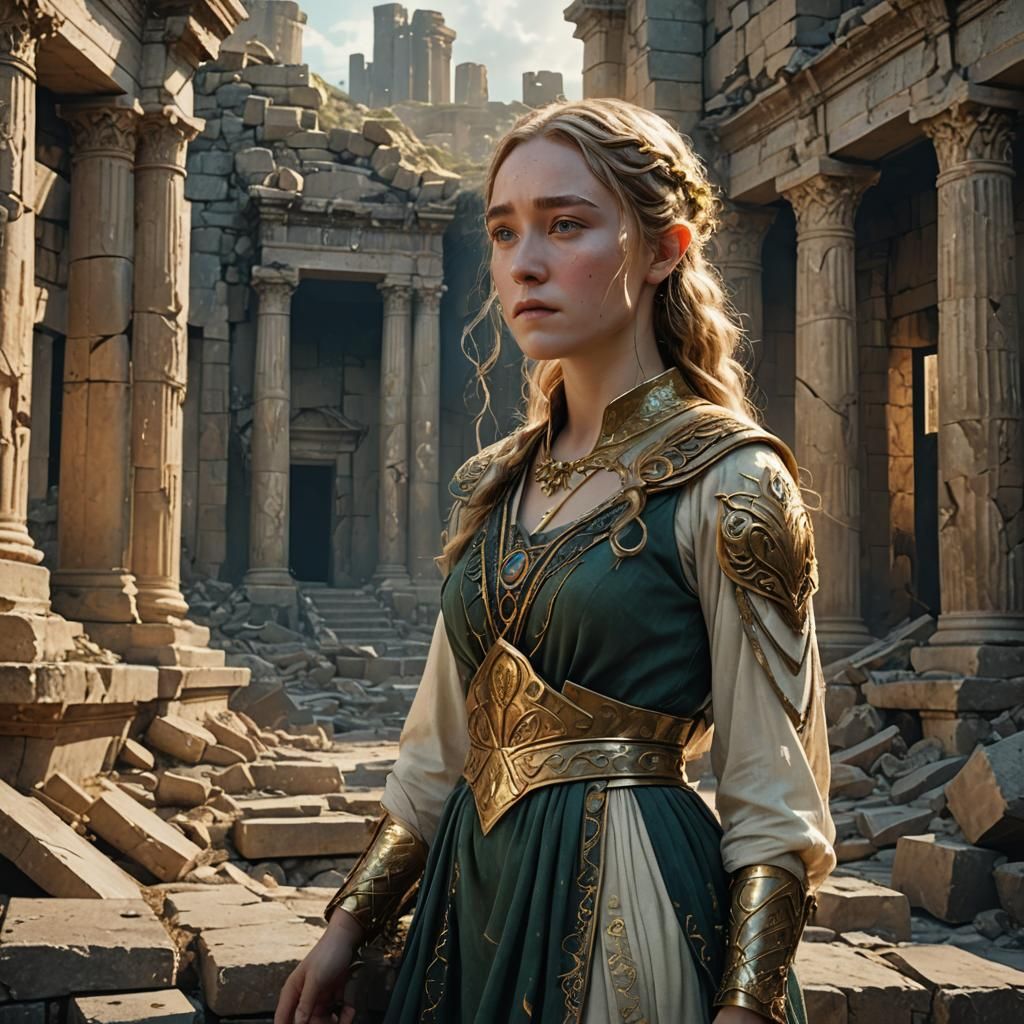 Saoirse Ronan as Elf in Ancient Greece, Digital Art