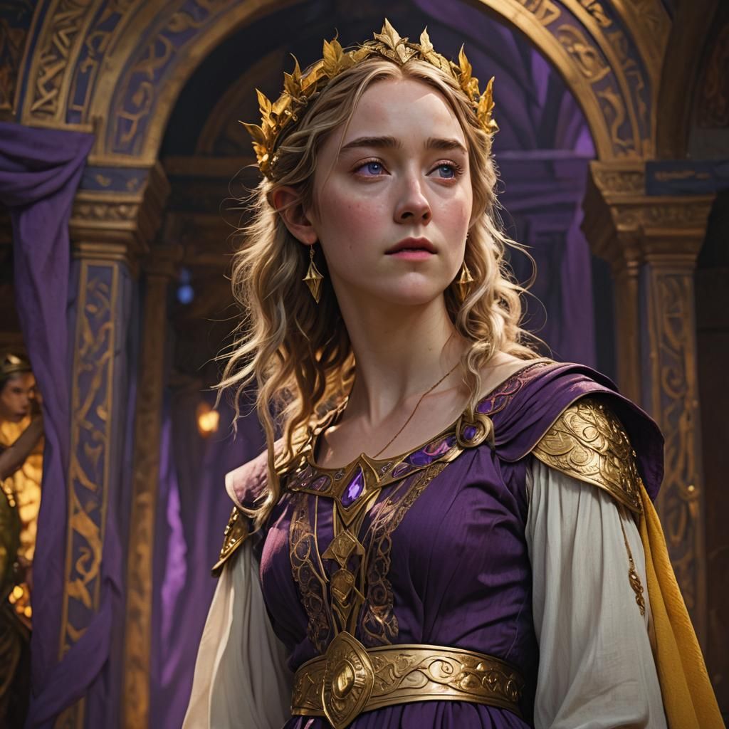 Fantasy Elf Portrait in Art Nouveau Style