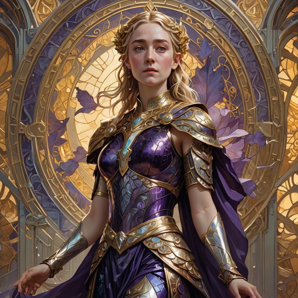 Fantasy Elf in Ancient Greek Dress, Art Nouveau