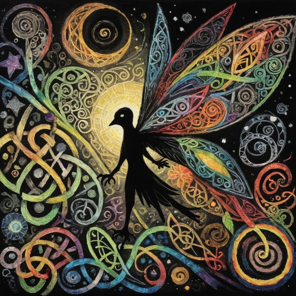 Psychedelic Snail in Futuristic Cityscape