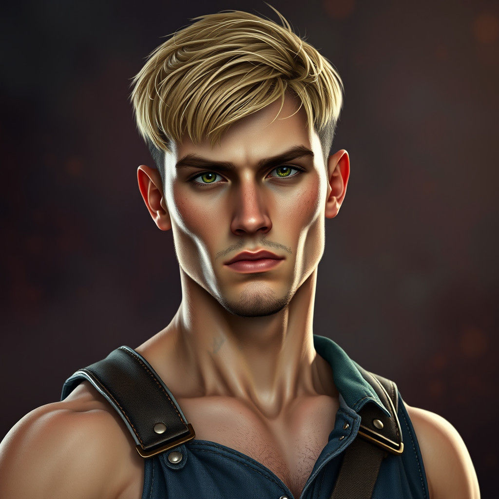 Brooding Blonde Man in Fantasy Concept Art Style