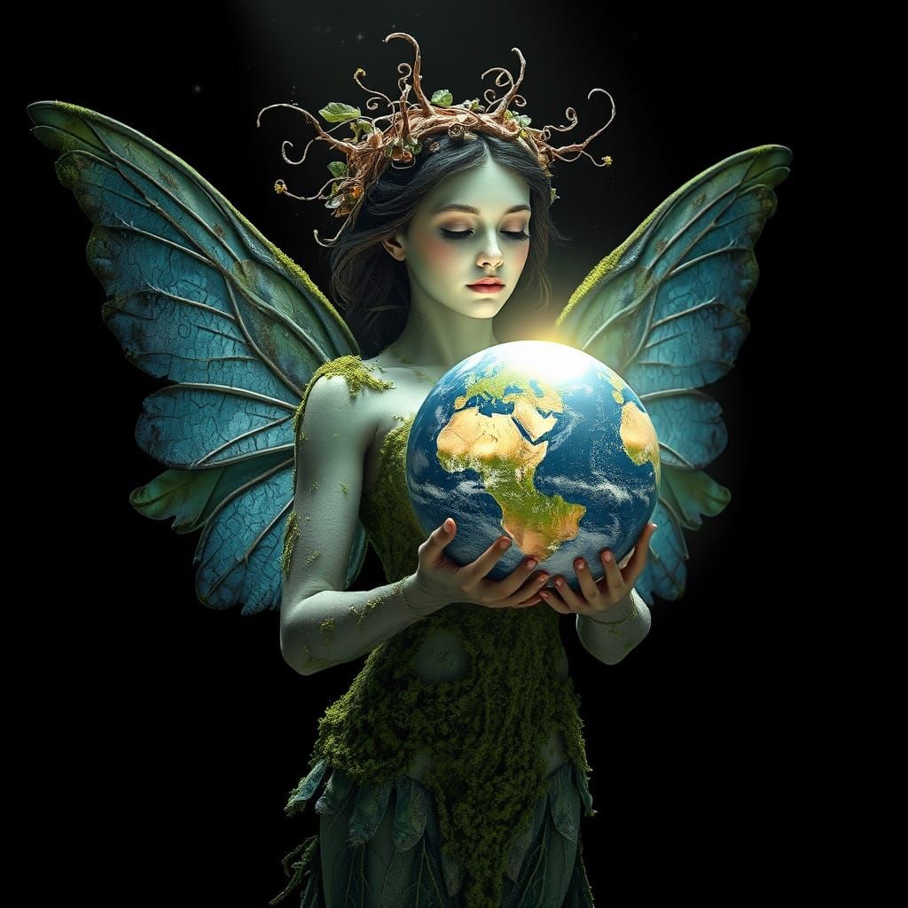 Enchanted Nature Spirit Emerges from the Earth