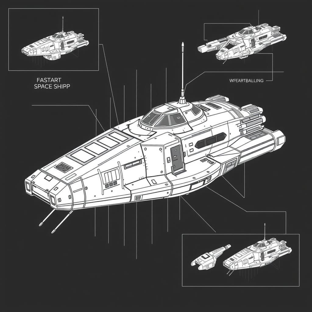 Space Ship Building Schematic Design