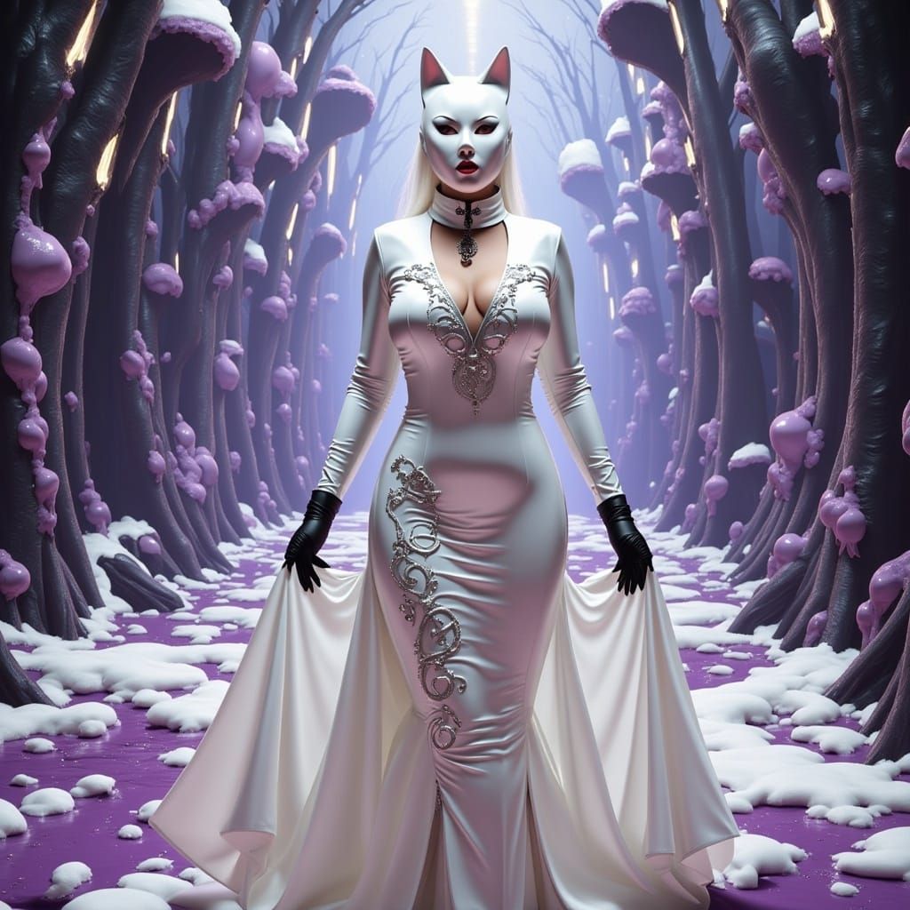 Regal Feline Goddess in Ethereal Dreamscape