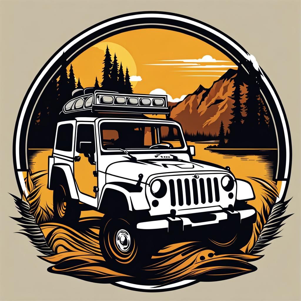 Duck and Jeep Logo Graphic Design