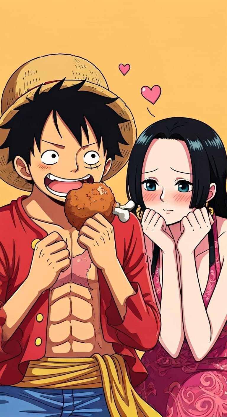 Luffy's Meatball Delight in Kawaii One Piece Style