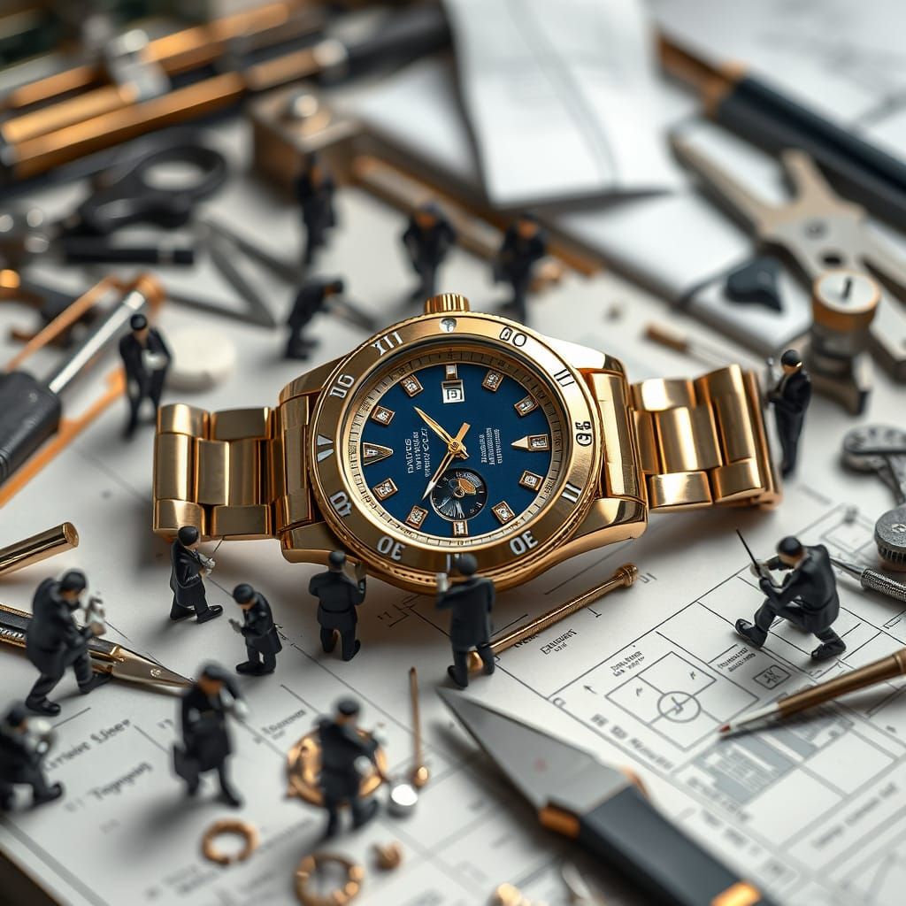 Luxury Watch Assembly: A Dreamlike Industrial Scene