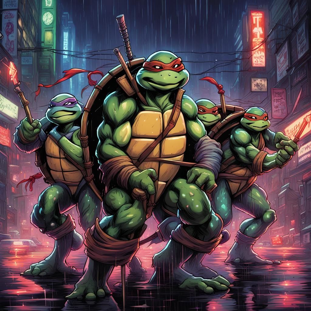 Teenage Mutant Ninja Turtles in Anime Style