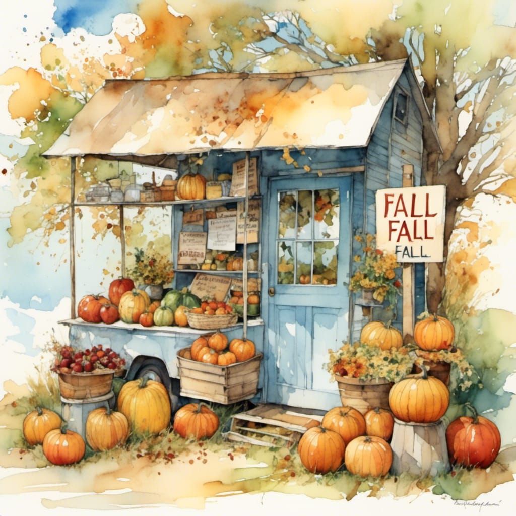 Welcome Fall Sign in Neurographic Ink Style