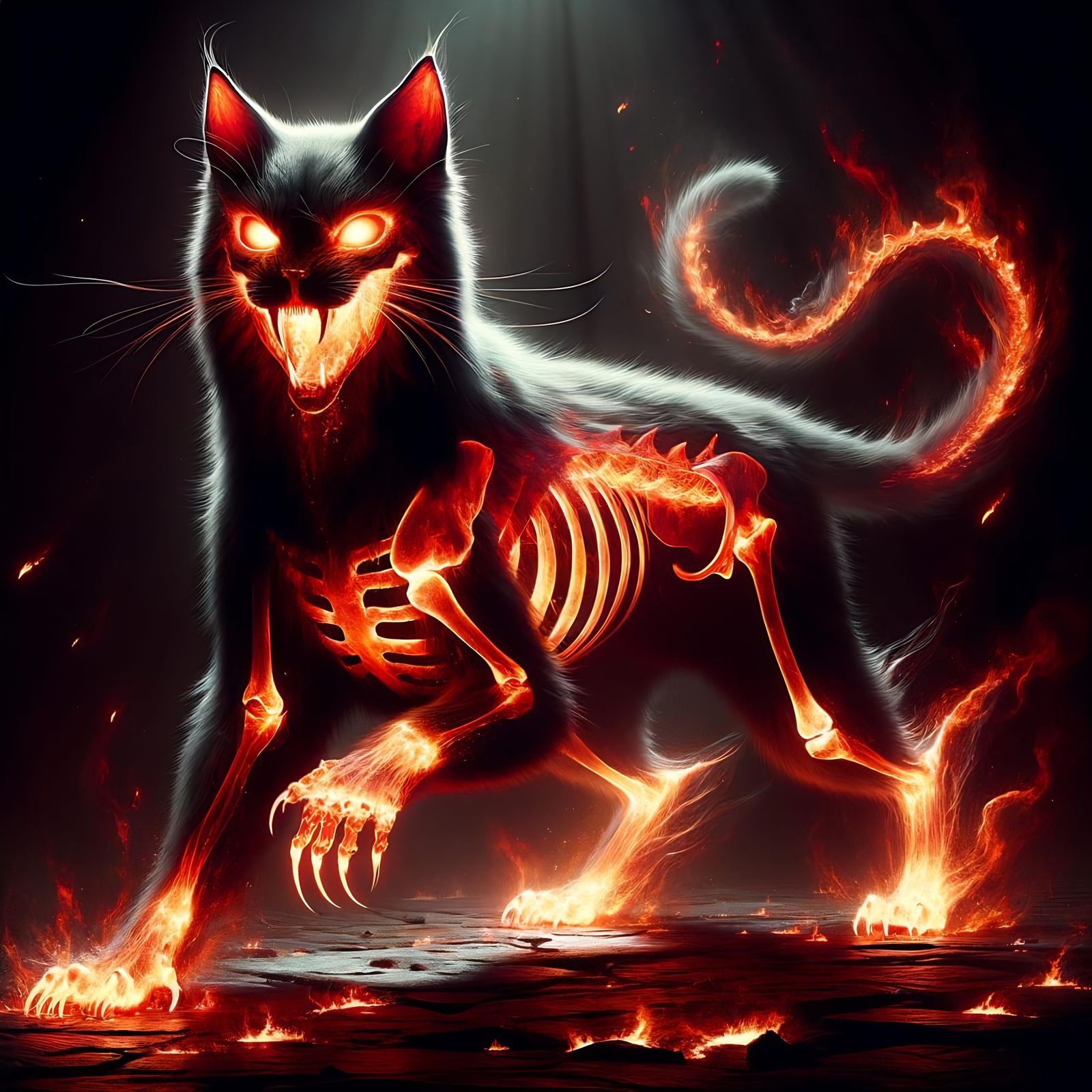 Imposing Spectral Hellcat in Dark Fantasy Setting