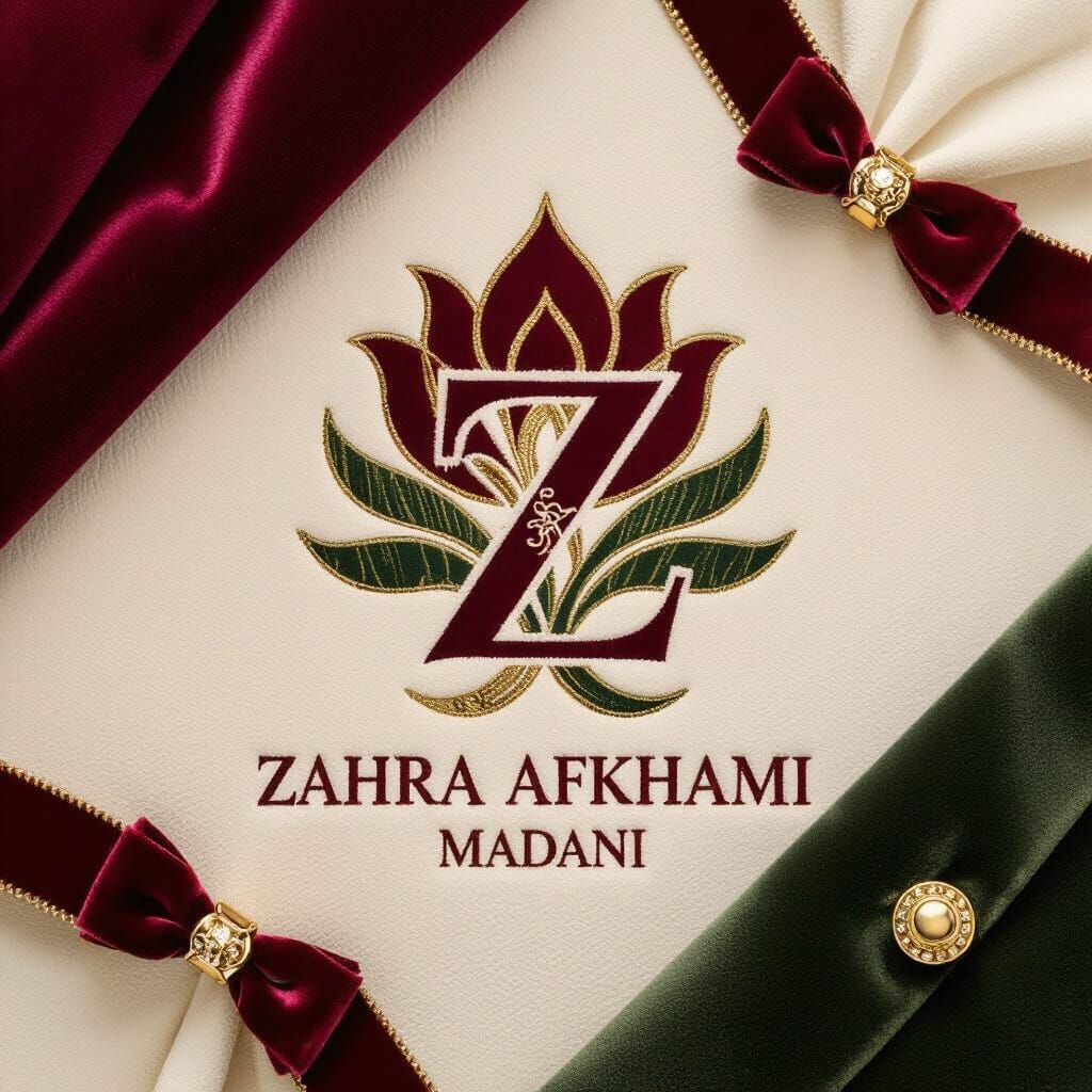 Royal Emblem: "Z" with Saffron Flower in Neoclassical Style