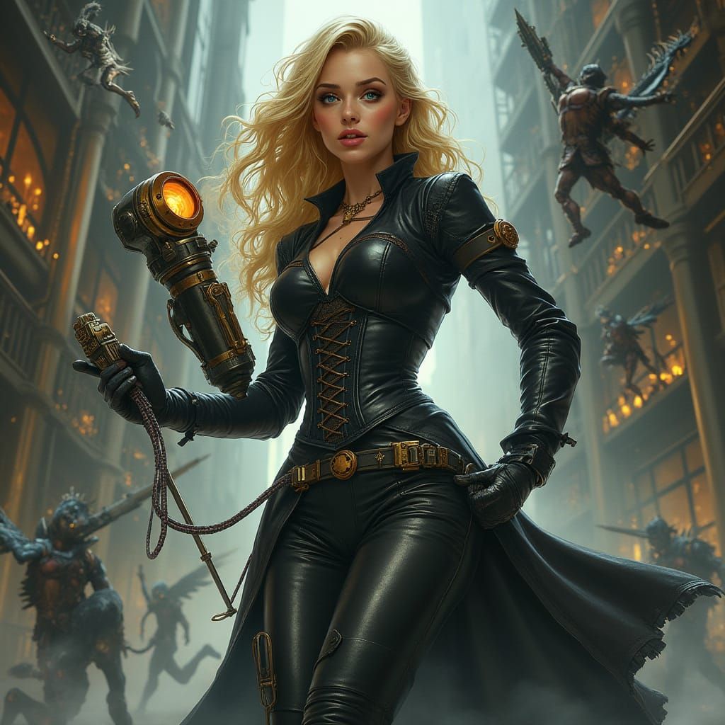Steampunk Heroine Battles Quantum Vampires with Interferomet...
