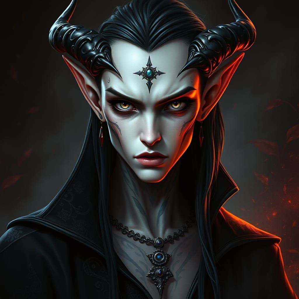 Elf Vampire Portrait in Hyper-Realistic Detail