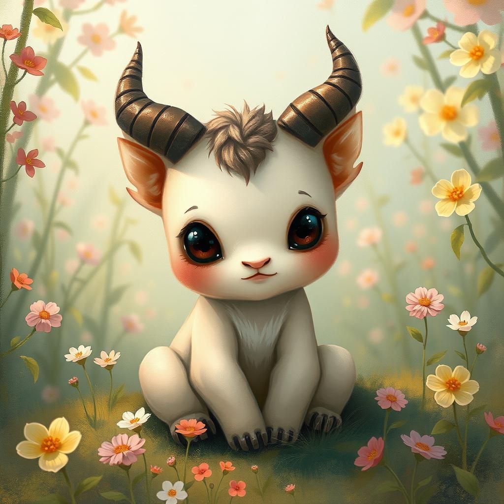 Enchanting Mythical Creature in Lush Forest, Anime Impressio...