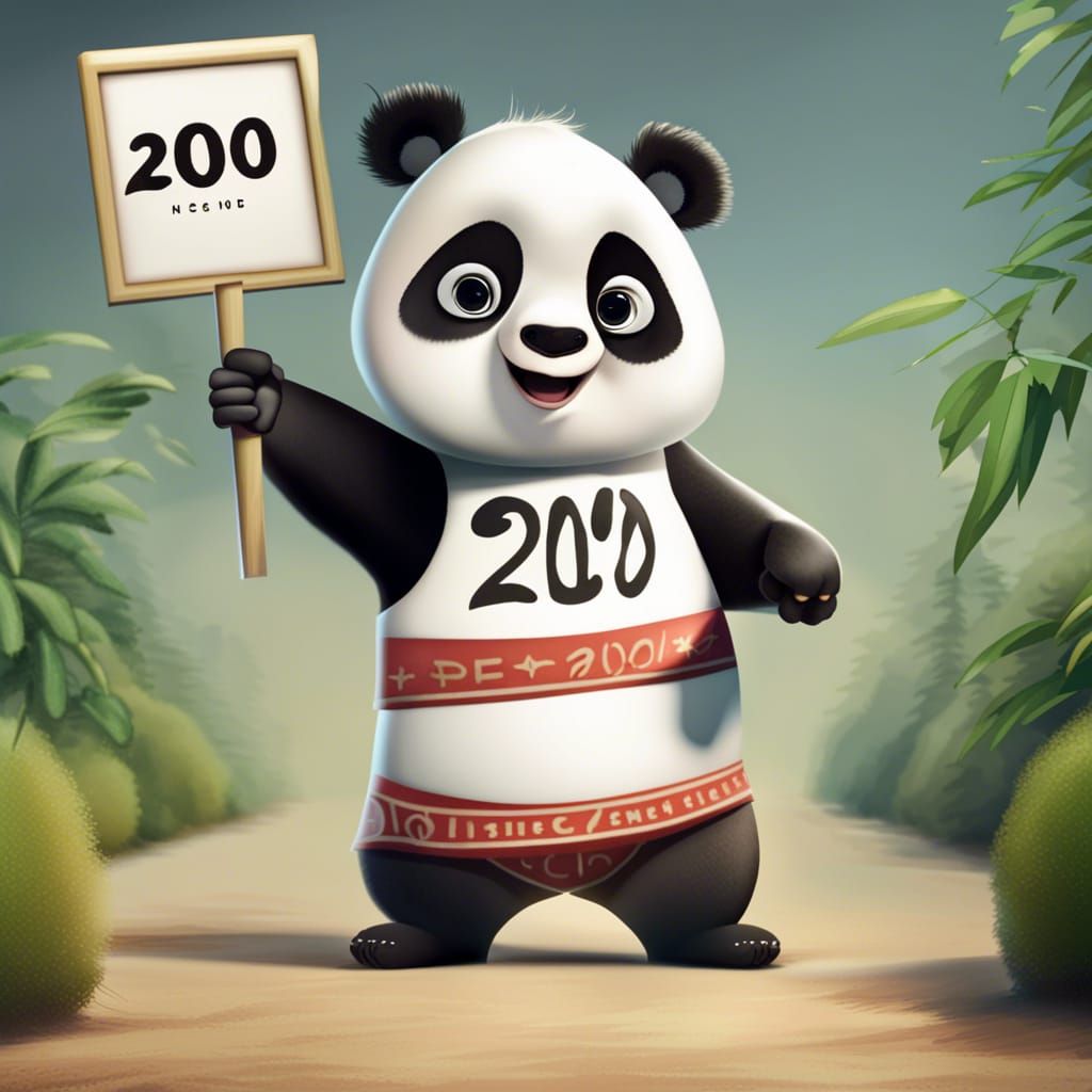 Panda Celebrates Milestone with Sign