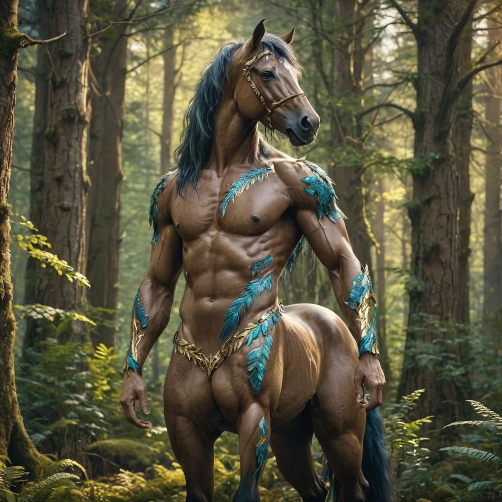 Majestic Centaur in Forest: Fantasy Illustration