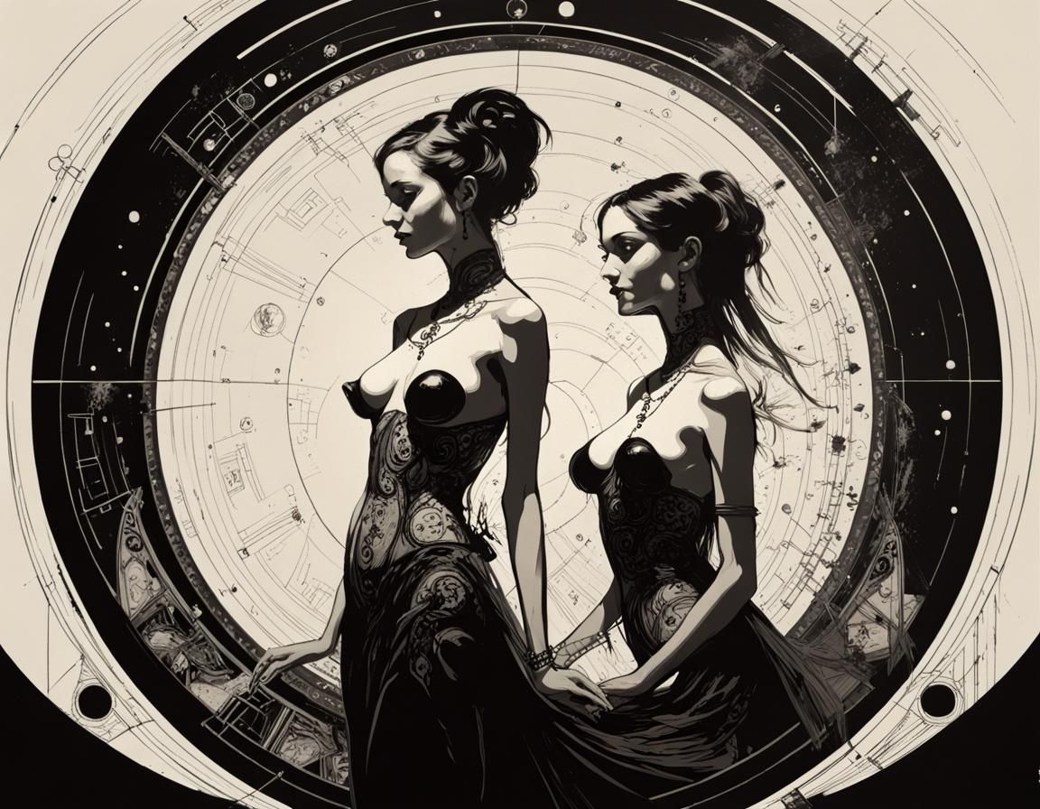 Futuristic Portrait: Cosmic Geometry in Abstract Organisms