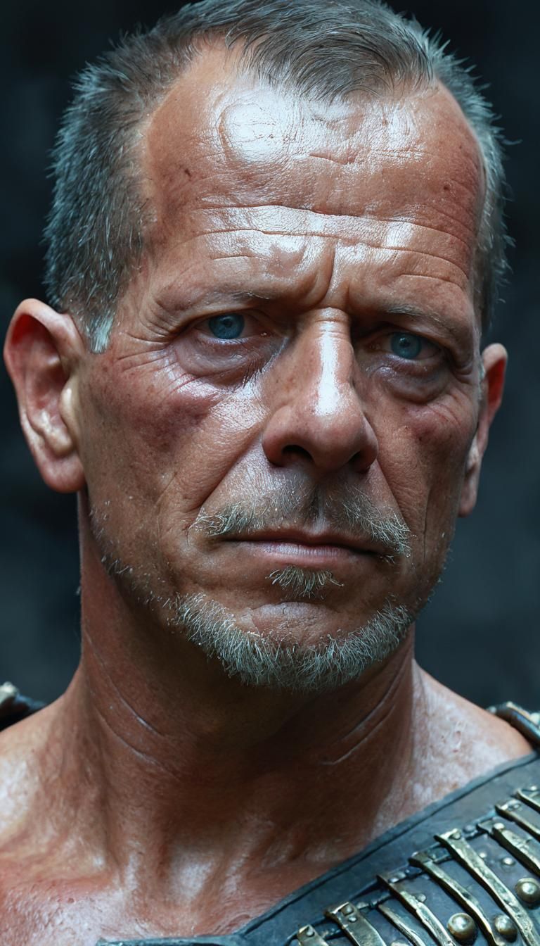 Gladiator Portrait in Dynamic Lighting, Digital Art