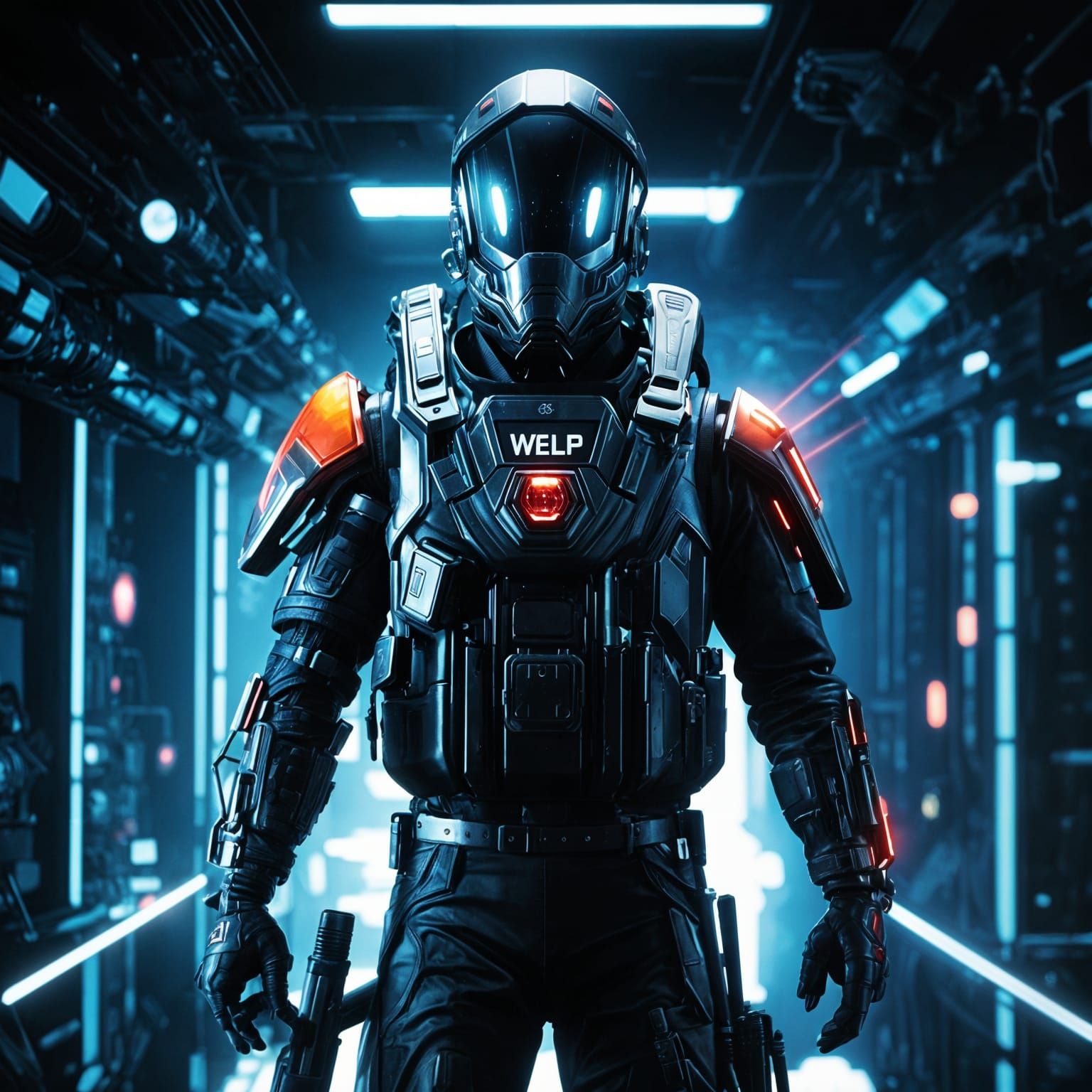 Futuristic Soldier with Jetpack in Vibrant Anime Style