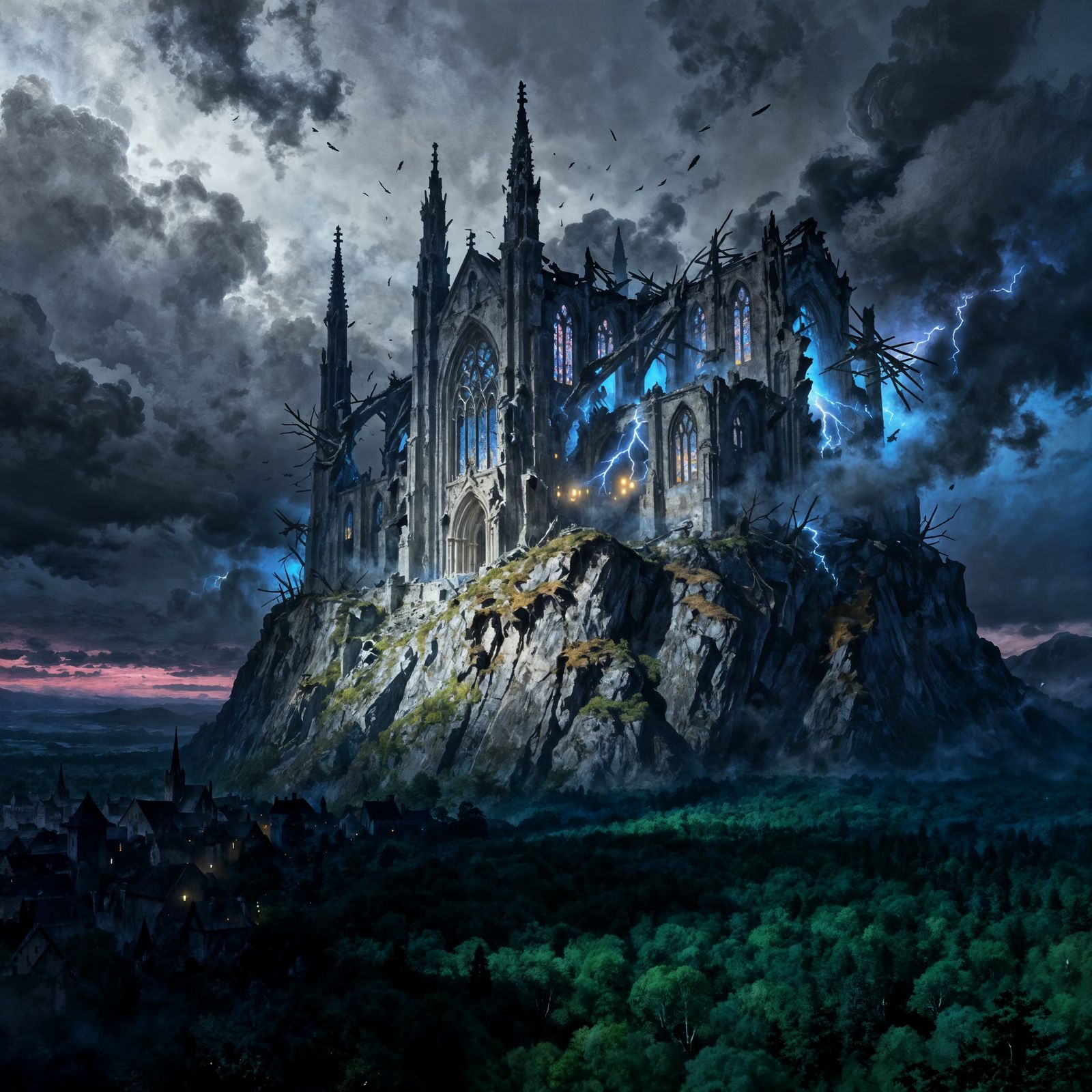 Dark Fantasy Cathedral Ruins on Duskridge