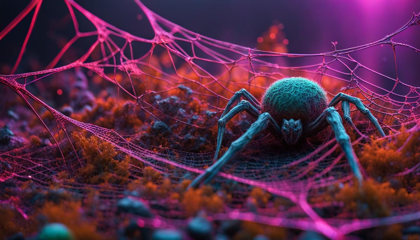 Surreal Nature Remains in Neon Spiderwebs