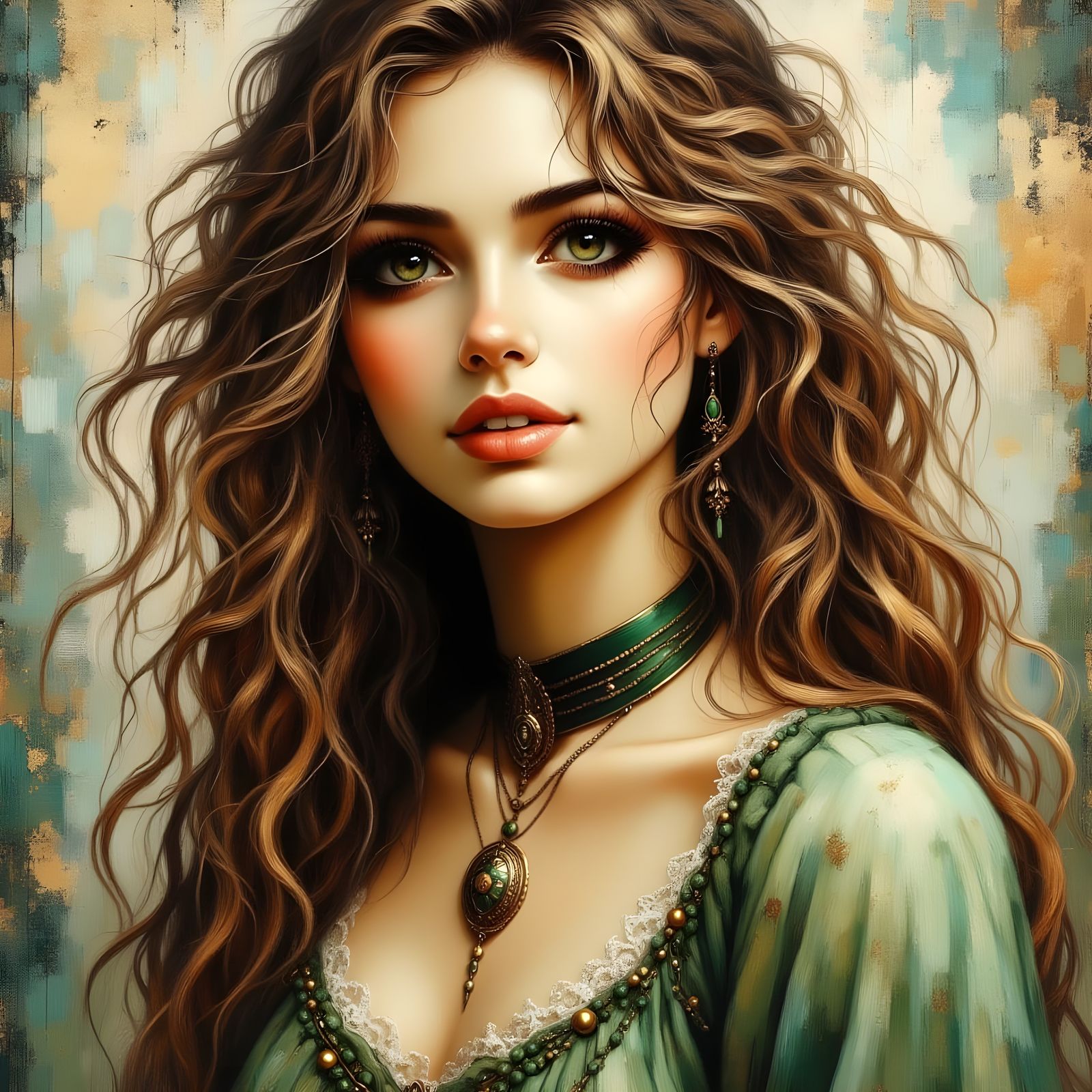 Norse Goddess Eir Portrait in Romantic Goth Style