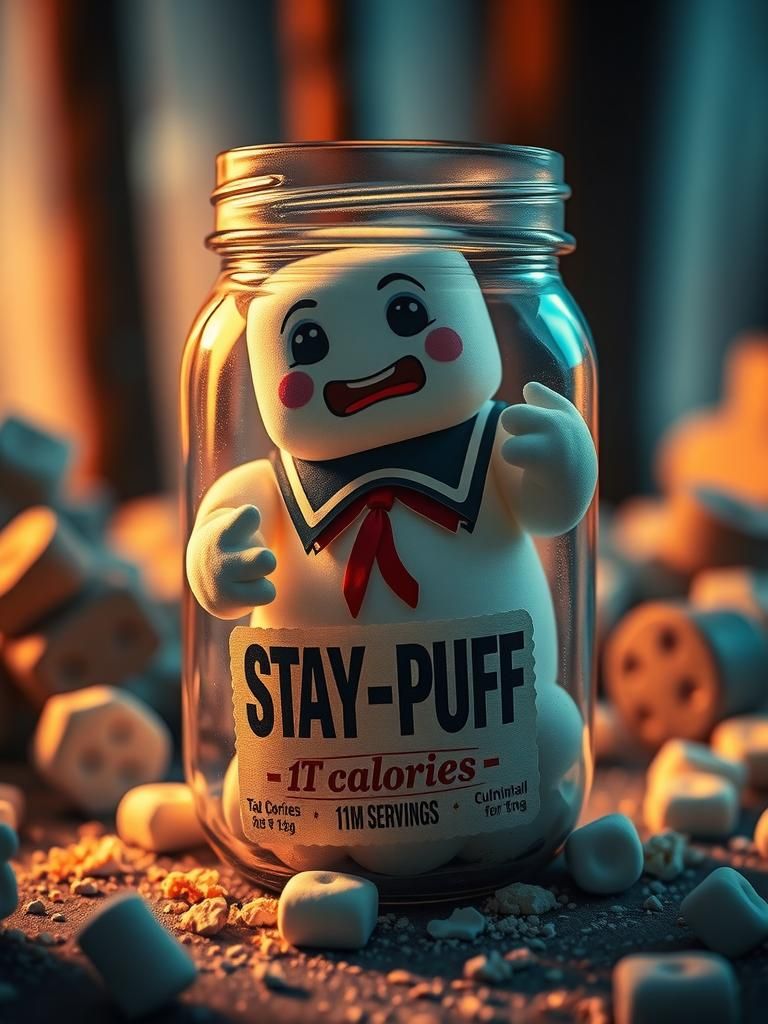 Whimsical Stay-Puff Marshmallow Man Miniature Masterpiece