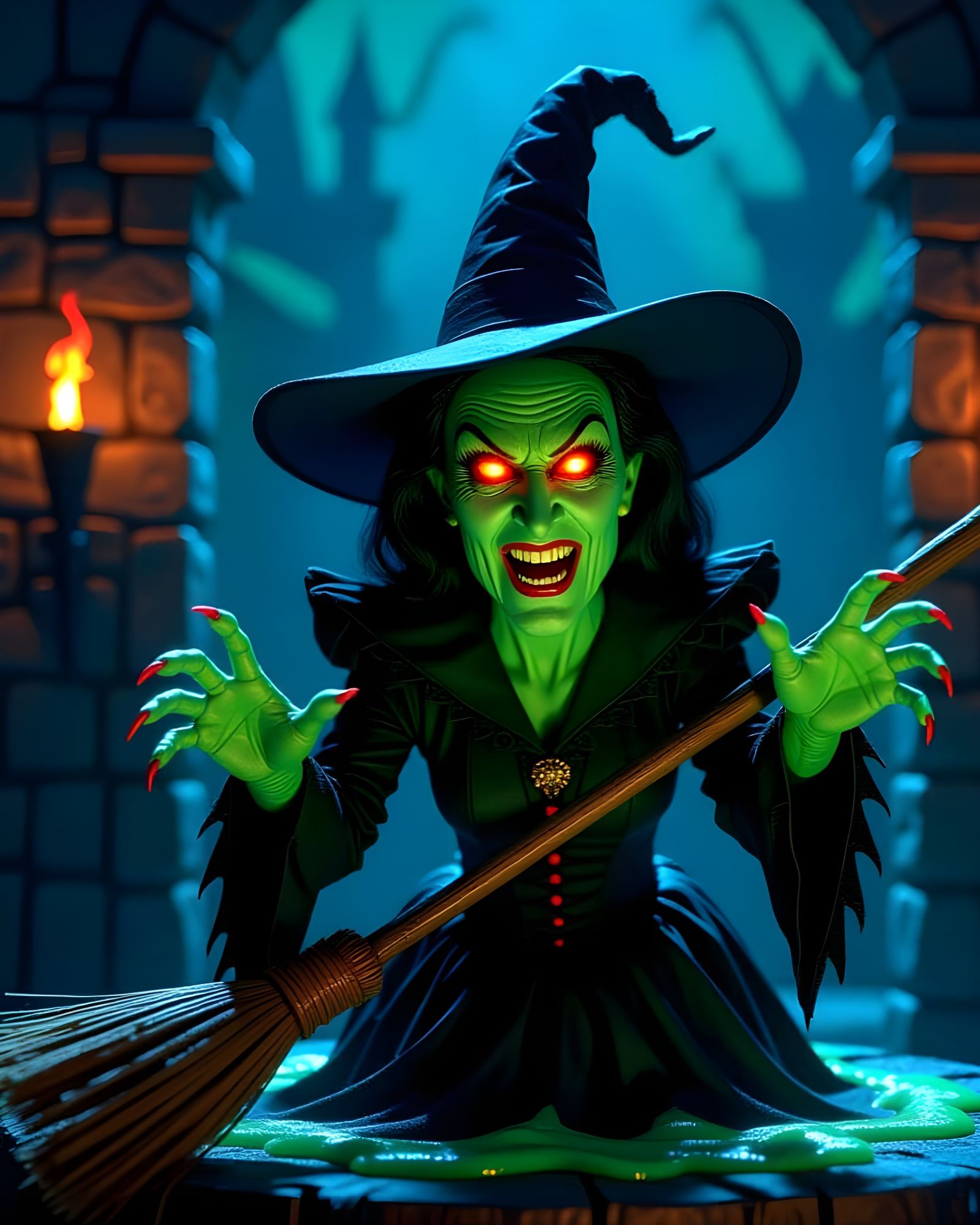 Melting Wax Sculpture of Wicked Witch of the West